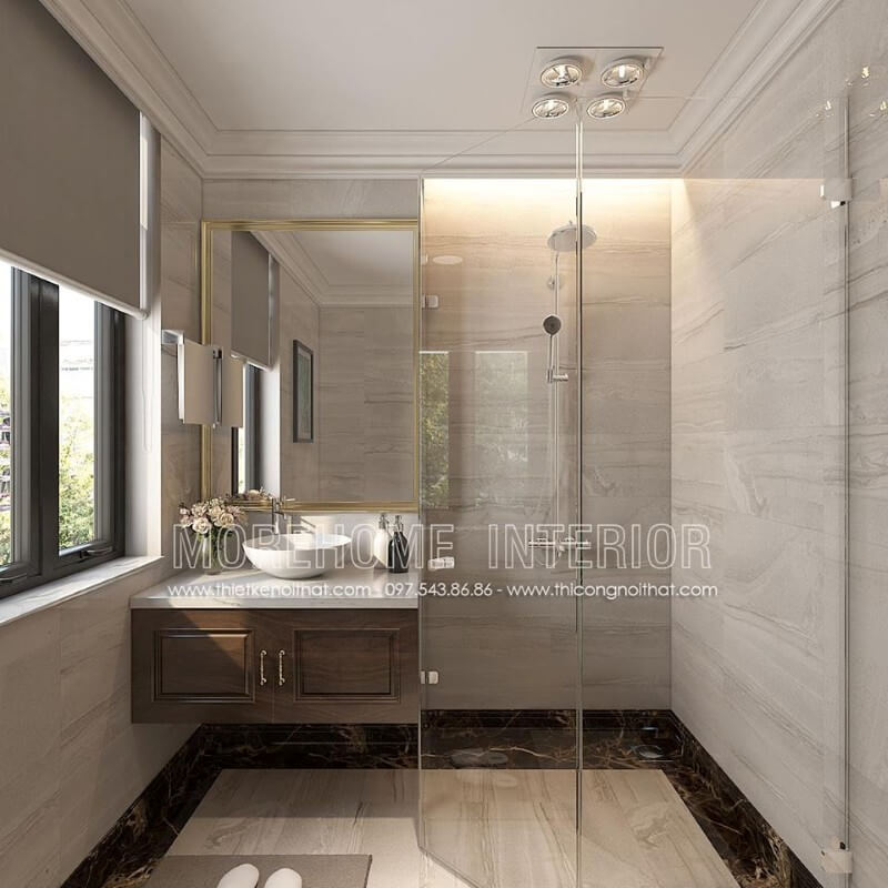 Đá nhân tạo solid surface ốp tủ lavabo được coi là sự lựa chọn hoàn hảo ở không gian nhà tắm sang trọng Đá nhân tạo solid surface