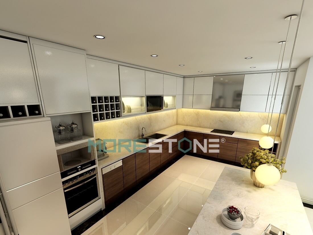 Xu hướng sử dụng đá mặt bếp và ốp tường bằng đá nhân tạo solid surface himacs của LG Hàn quốc với ưu điểm không mối nối/chống thấm hoàn toàn Đá nhân tạo solid surface