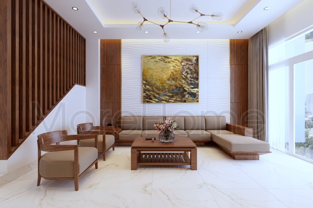 Đá nhân tạo ốp tường phòng khách