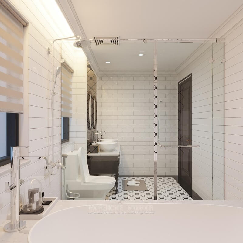 Mẫu thiết kế phòng tắm phòng vệ sinh đẹp hiện đại Thiết kế nội thất đá nhân tạo trong không gian nhà