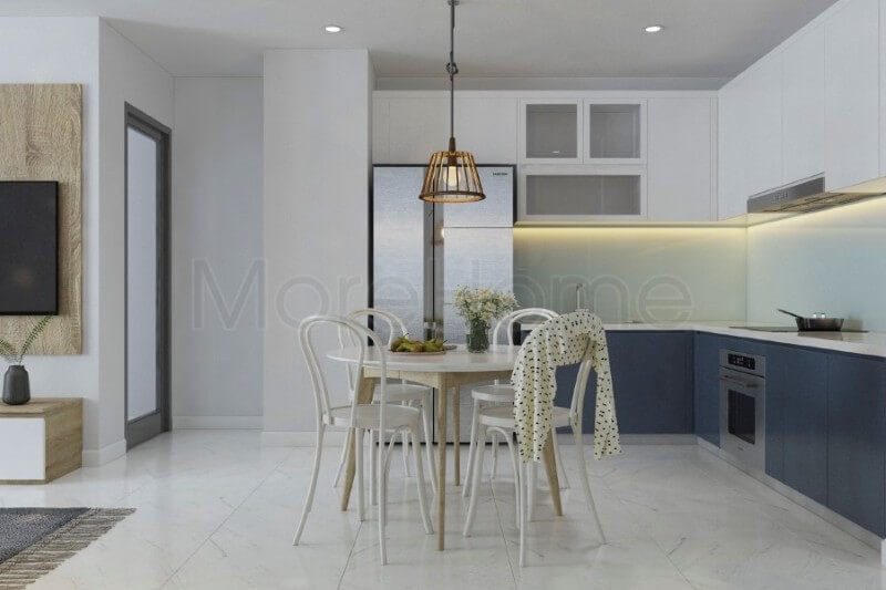 Thiết kế bàn ăn khá nhỏ gọn, không đi sâu vào các chi tiết cầu kỳ mà thay vào đó là cảm giác dễ chịu và thuận tiện trong quá trình dùng bữa