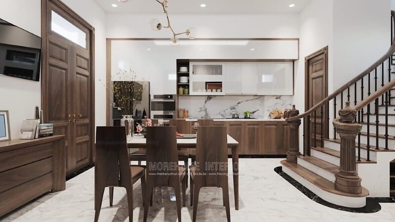 Sản phẩm tủ bếp gỗ đẹp hiện đại bằng gỗ tự nhiên và gỗ công nghiệp acrylic sang trọng