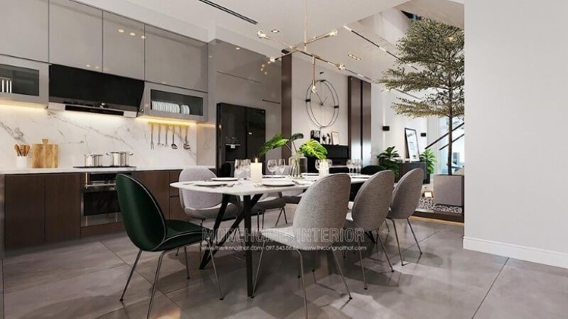 Mẫu đá ốp tường bếp màu trắng vân mây tinh tế, nhập khẩu cao cấp, sẽ giúp tạo nên một không gian nhà bếp mới với vẻ đẹp đặc biệt.