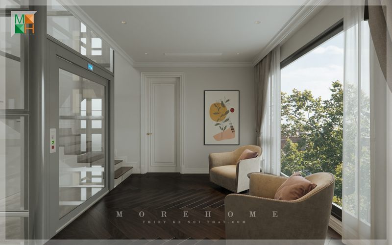 Ghế sofa đơn bọc nệm màu nâu hiện đại cung cấp sự thoải mái khi sử dụng để nghỉ ngơi hoặc thư giãn.