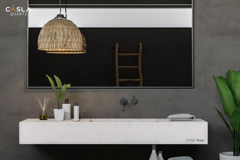 mặt bàn đá lavabo nhân tạo thạch anh