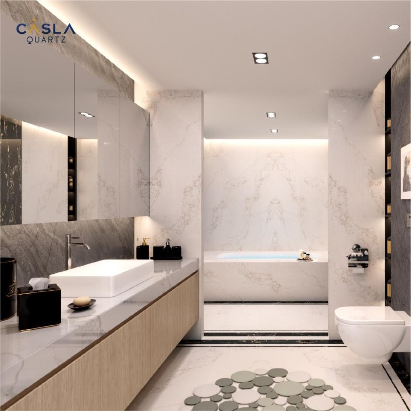 mặt bàn đá lavabo nhân tạo thạch anh