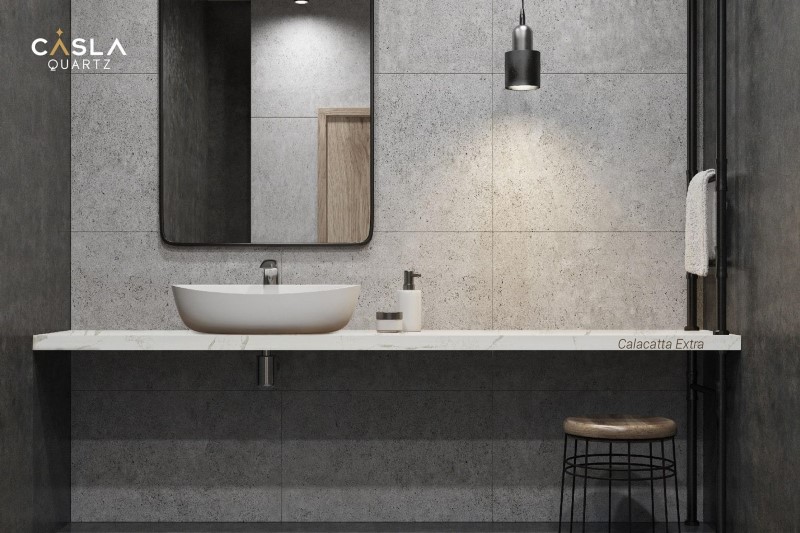 mặt bàn đá lavabo nhân tạo thạch anh